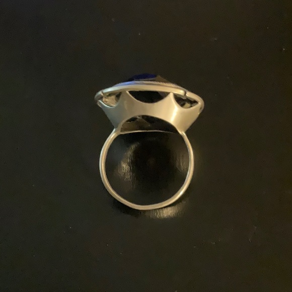 Faceted Smokey Quartz and Sterling Silver Vintage Cocktail Ring Size 8.5 - Picture 4 of 5